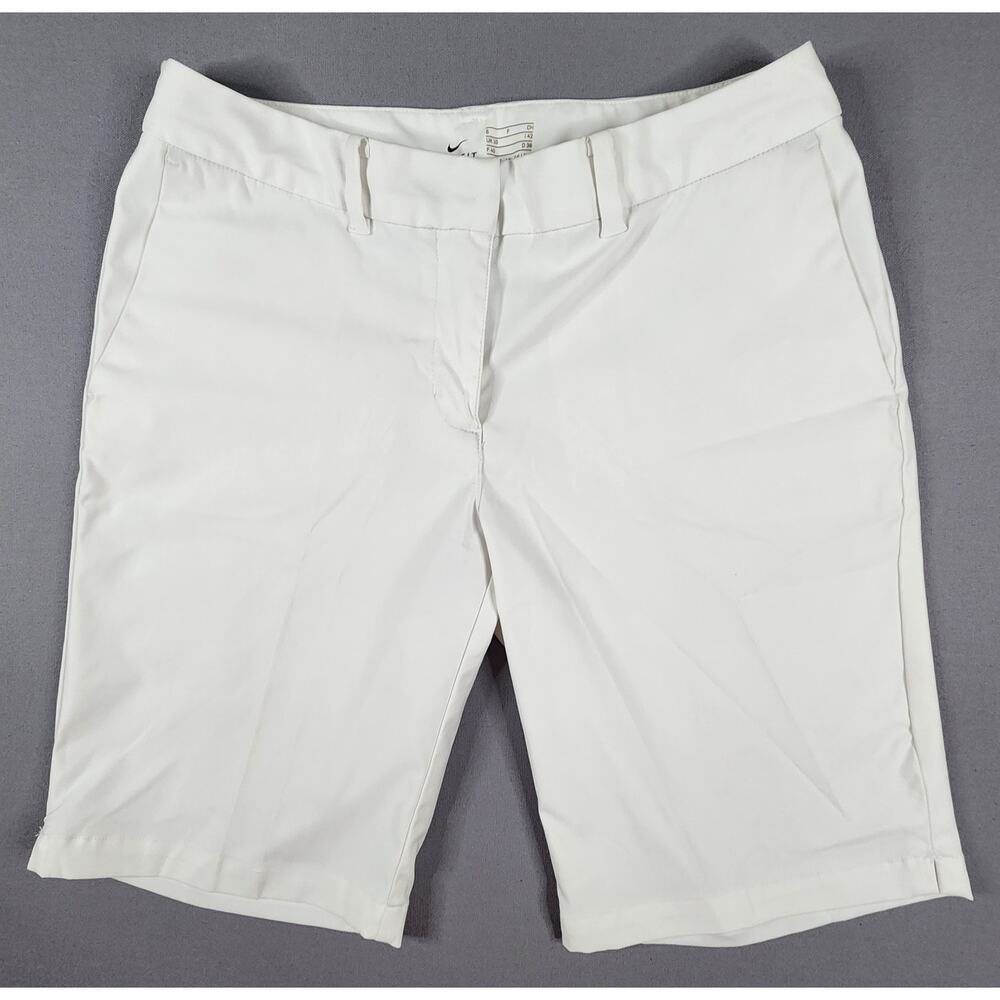 Nike Women's Dri-Fit size 6 shorts 10" inseam white athletic tennis golf